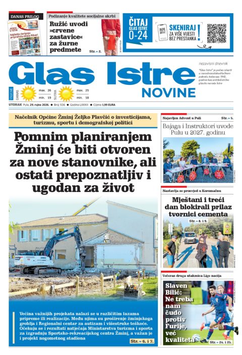 Glas Istre, 29. rujna 2026.