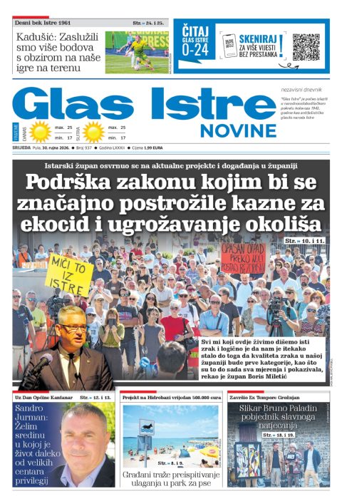 Glas Istre, 30. rujna 2026.