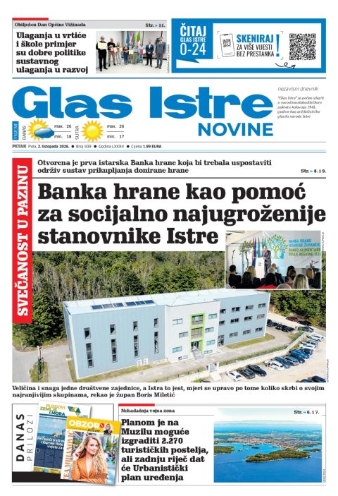 Glas Istre, 2. listopada 2026.